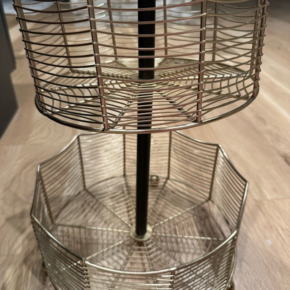 BOO Halloween Gold Metal 2 Tiered Basket Fruit/Snack Counter/Table Halloween NWT - Picture 4 of 7